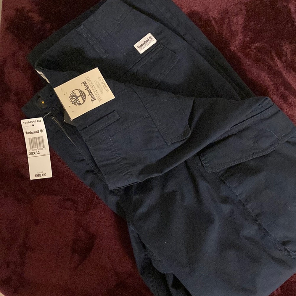 Navy blue Timberland cargo pants never worn original tags